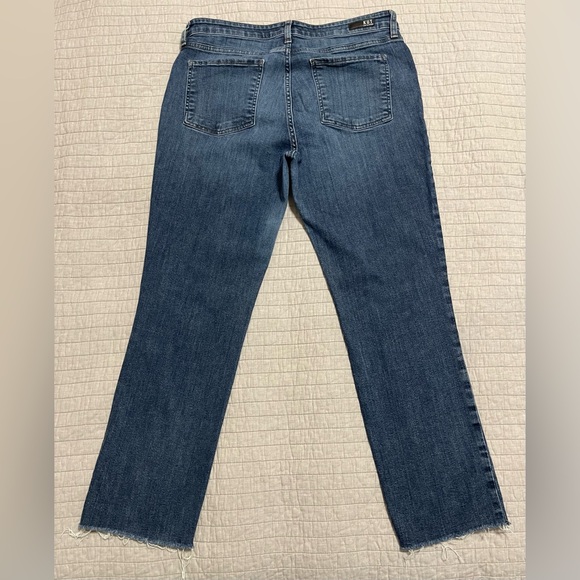 Kut From the Kloth Reese High Rise Fab AB Ankle Straight Raw Hew Jeans Size 12 - Picture 11 of 11
